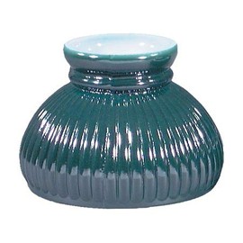 B&P Lamp 6" Dark Green Cased Glass Ribbed Student Lamp Shade for Vintage Style Lamps