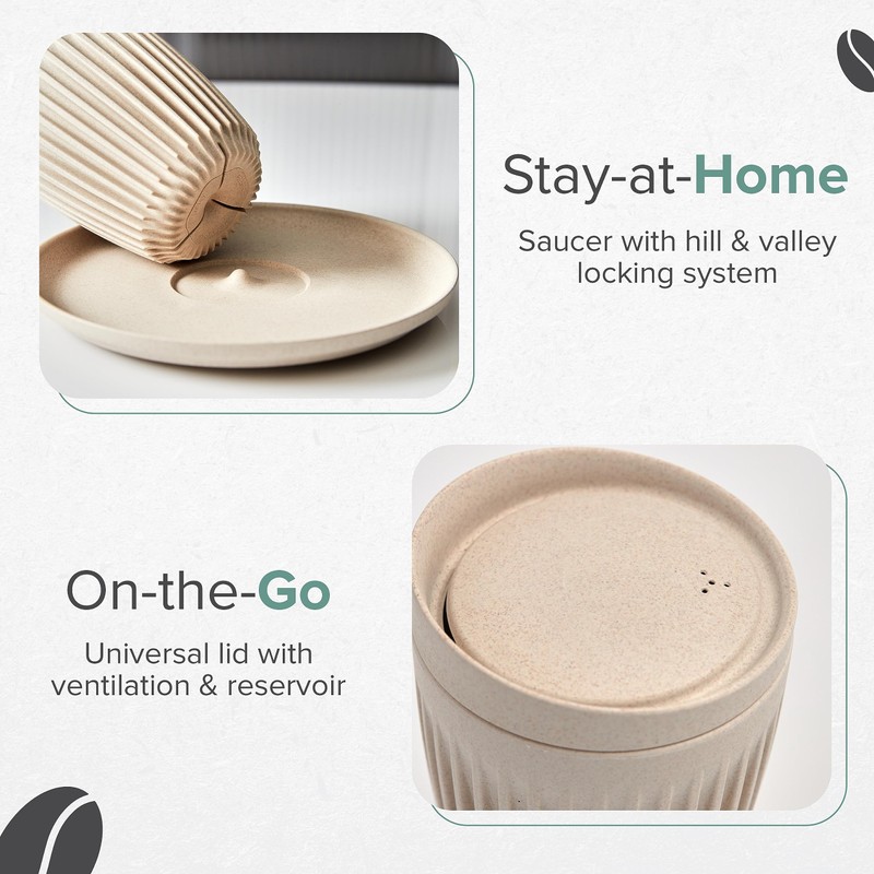 Husky Cup Coffee Cup Tumbler with Lid 340ml (12oz) Natural