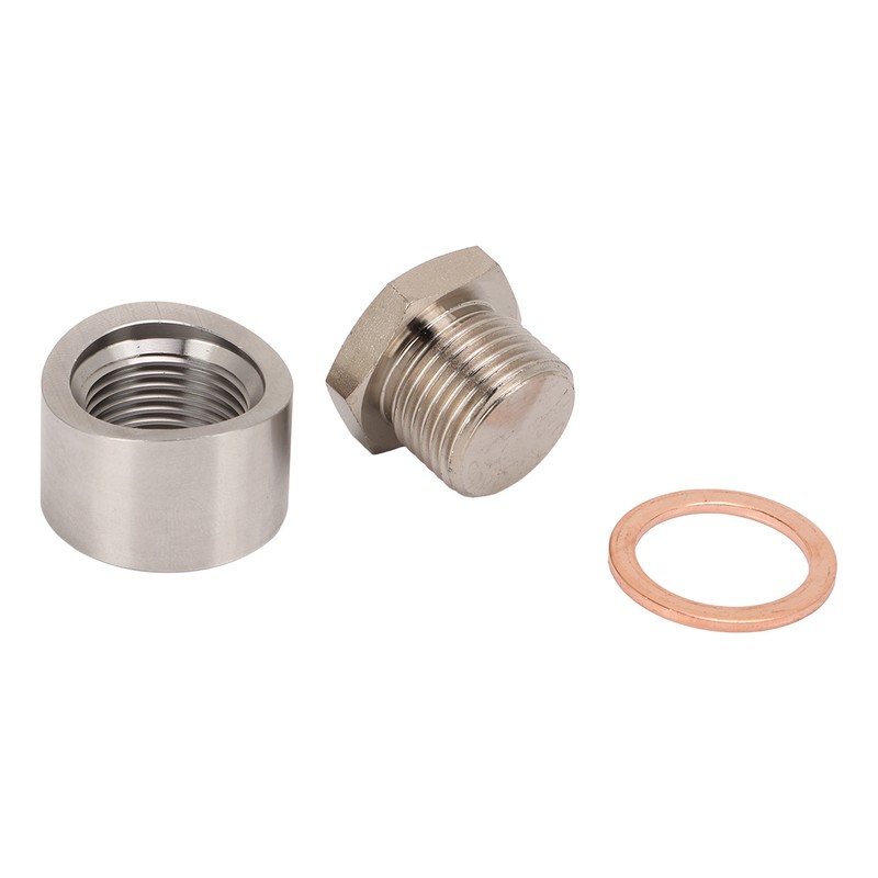Oxygen Sensor Adapter Metal Mounting Bung Plug Gasket Fittings Auto