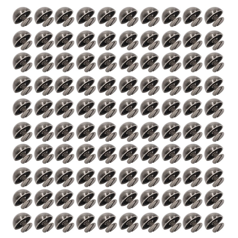 100 Sets Mushroom Rivets Round Head 10mm Electroplating Semicircle Alloy