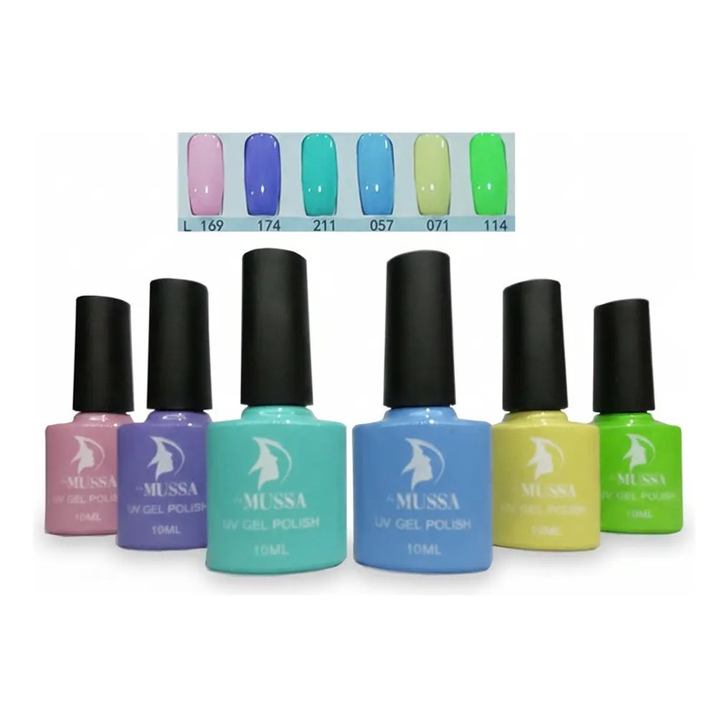 Gel Semipermanente Gama De 6 Piezas Marca Mussa Para Uñas