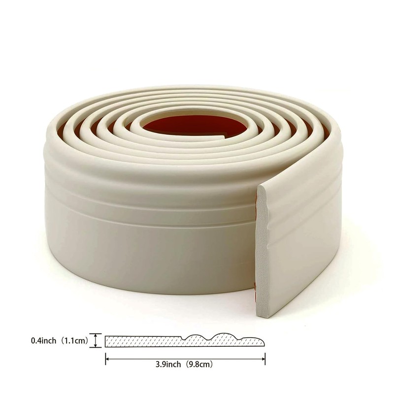 Taaizau Hardened Peel and Stick Baseboard Trim, Flexible Strip and