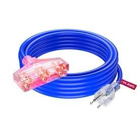 Extension Cord 25 ft, Extension Cord with Multiple Outlets, SJTW 14 Gauge (Blue) ETL Listed