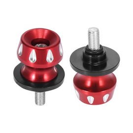 Motoforti 2pcs 8mm M8x1.25 Red Aluminum Alloy Motorcycle Swing Arm Spools Sliders Stand for Honda for Suzuki