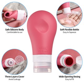 Gemice - Juego de 16 botellas de viaje para artículos de tocador, aprobado por la TSA, recipientes de tamaño de viaje de silicona a prueba de fugas, accesorios de viaje, 2 onzas, 3 onzas, para champú, acondicionador, loción, jabón corporal