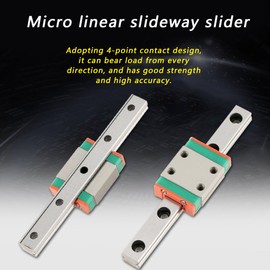 Mini Linear Slide, LWL7B Miniature Bearing Steel Linear Rail Guide Linear Slide Rail 7mm Width with Slide Block (70MM)