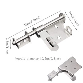 2 pieces stainless steel slide bolt lock, gate latch, sliding latch, lockable latch, bolt with padlock hole, suitable for locking doors and windows