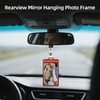 Car Rearview Mirror Hanging Metal Photo Frame, Drive Safe Cute