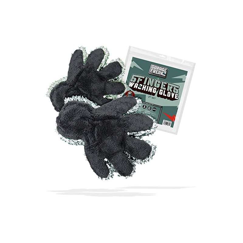 Car Wash Mitt Pack of 2 - 5 Fingers Washing
