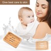 Gurkkst 2 PACK Natural Wooden Bamboo Soap Dish Storage Holder