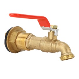 Rain Spigot Quarter Turn Valve Faucet for Water Tanks Pools Brass Bulkhead Fittings