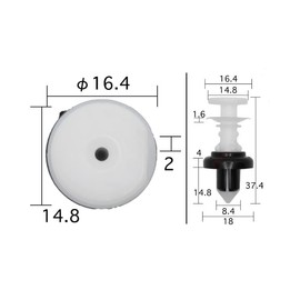 Boston BC5566 Auto Parts Clip, White/Black, 10 per Bag