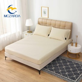 Grounding Sheets King Size Organic Cotton 90% Silver 10% – Silver Fiber Infused Conductive Bedding for Improved Sleep & Wellness (White, King - 76"x80"x15")