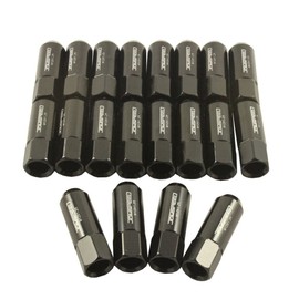 JDMSPEED Black 60MM Aluminum Extended Tuner Lug Nuts Replacement for Wheel Rims M12X1.25 20PCS