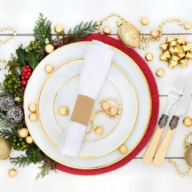 XINGYUNDEL Napkin Bands, Paper Napkin Rings Self Adhesive,Silverware Wraps Bands,Table Setup Wedding Event Party Supply(Kraft, 200pcs)