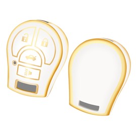 YALNORVA for Nissan Key Fob Cover, TPU Key Fob Case Cover Fits for Nissan NV200 Sentra Versa Juke Rogue Cube Titan Armada Cube Frontier Infiniti Car Accessories Smart Key Holder, White