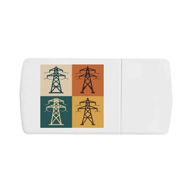 Azeeda 'Power Transmission Structures' Pill Box with Tablet Splitter (PI00037296)