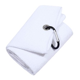 Mile High Life | Tri-fold Microfiber Golf Towel | Innovative Dual Side Design w/Dirt Scrub Side and Soft Cleaning Side | Light Weight | Excellent Water Absorbance | Please Watch Video (White)