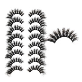 Cat Eye Fairy Eyelashes Fuzzy Full False Eyelashes Wispy Fake Eyelashes Fox Eye Lashes Kit 10pairs (Manga cat eye jmy01)