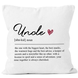 MONALET Uncle Definition Gifts Throw Pillow Cover 18x18, Birthday Pillow Case, Square Decor Pillowcase for Home Bedroom Living Room Couch Bed Sofa