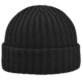 MELEGARI Milano Knitted Hat Military Knitted Hat Made of Pure Wool Essential and Robust Made for Time Unisex Made in Italy, black