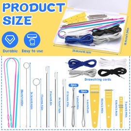 ENCHOL 18 Pcs Drawstring Threader Tool Set with Bodkin, Loop Turner Sewing Tool, Drawstring Cord, Elastic Threader for Pants Hoodies Sweatpants Jackets Shoes