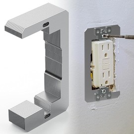 Mtxorvix 15 Pcs Silver Metal Flush Fit Device Leveling Plates - Receptacle Spacers Shims for Wall Outlet Repair and Loose Electrical Outlet Fix