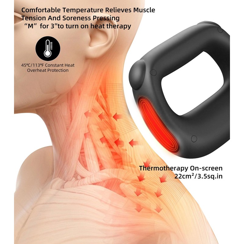 Heatable Fascia Ring Massager with 5 Modes / 5 Intensities,
