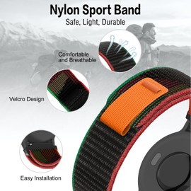 SumRioo 20 mm Strap for Garmin Vivoactive 5/3/3 Music/Venu/Venu 2 Plus/Sq/Sq Music/Sq2/Sq2 Music, Nylon Sport Band for Garmin Forerunner 55/245/245 Music/645/645 Music, Mosaic