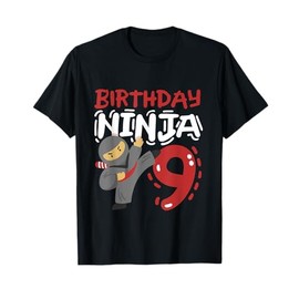 Birthday Ninja 9 Years Old Karate Kids 9th Birthday Boys T-Shirt