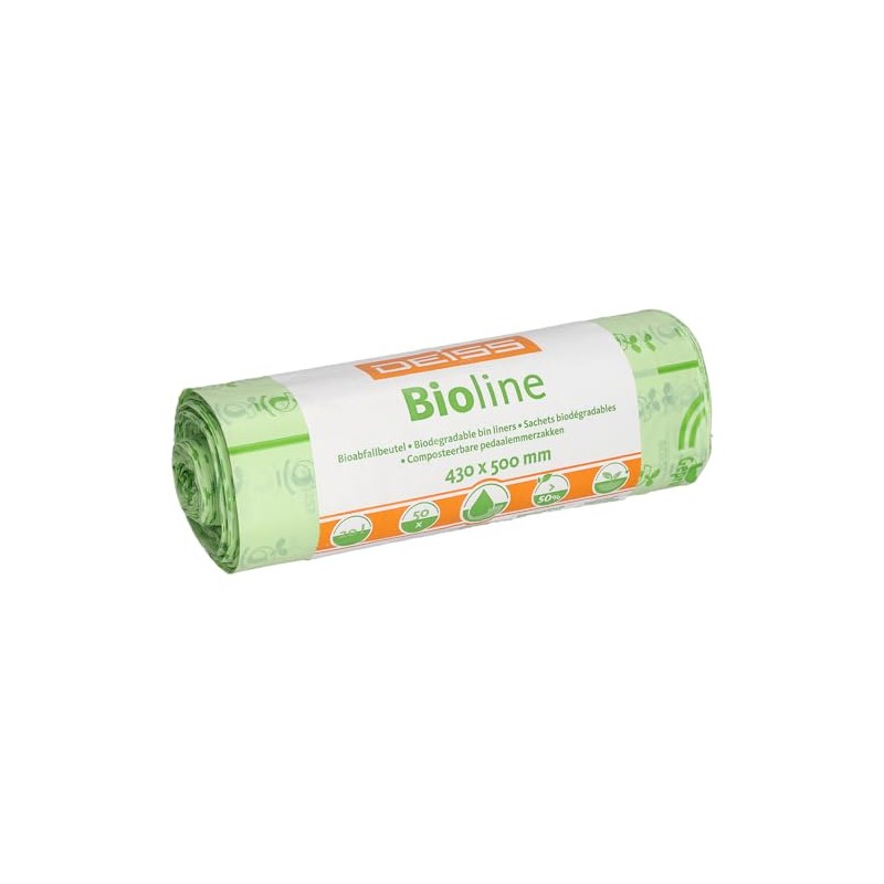 DEISS Bioline 18 Litre Biodegradable Bin Liners - Pack of