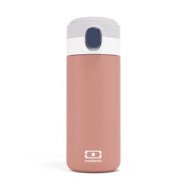 MONBENTO - Insulated Bottle MB Pop pink Moka - 360ml - Leakproof - Hot/Cold Up to 12 Hours - Small Water Bottle for Kids School/Park or for Adult To Slip into Handbag - BPA Free Food Grade Safe - Pink