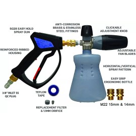 MTM Hydro Professional Premium 28 Special Stainless Spray Gun & Foam Cannon Kit