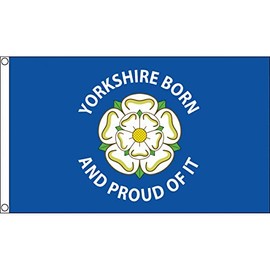 AZ FLAG - Yorkshire Born and Proud of It Flag - 150 x 90 cm - Yorkshire Flag 100% Polyester with Brass Eyelets - 110 g