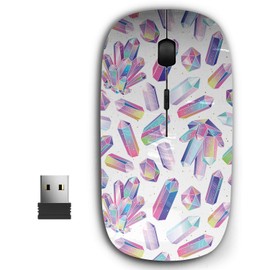 KAWAMOUSE 2.4G Ergonomic Portable USB Wireless Mouse for PC, Laptop, Computer, Notebook with Nano Receiver (Colorful Fairytale Crystals)
