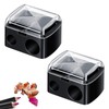 2 Pcs Eyeliner Sharpener,2 Holes Makeup Sharpener,Make up Pencil Sharpener,Eyebrow