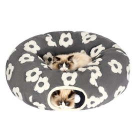 Pesen Cat Tunnel Bed with Soft Cushion, Cat Toys for Indoor Cats Enhance Bonding Between Pets and Owners, Encourage Exploration, and Satisfy Natural Instincts for Kittens, Dogs, and Rabbits