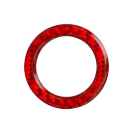 ramuel Compatible with Carbon Fiber Interior Engine Lgnition Start Stop Button Ring Trim Car Accessories for Jeep Grand Cherokee 2014 2015 2016 2017 2018 2019 2020 2021 (Red 1PCS)