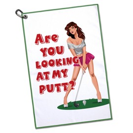 GEYGIE are You Looking at My Polyester and Cotton Blend Golf Towel, Funny Golf Towel Gifts and Golf Accessories for Women Girlfriend Mom Mother, Mothers Day Birthday Gift for Golf Lover (GGT042)
