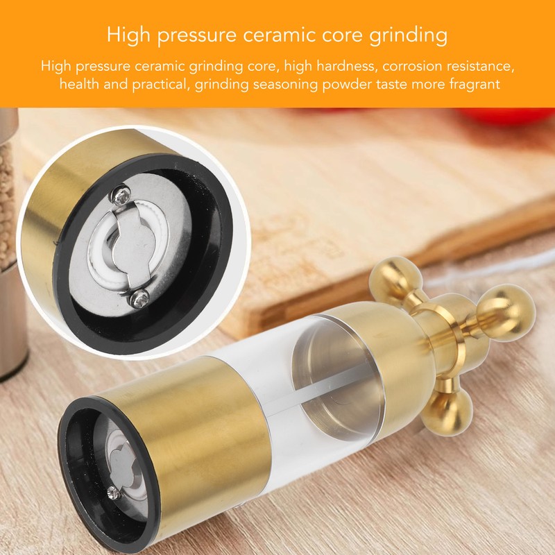 Pepper Mill Professional Refillable Ceramic Rotor Coarseness Adjustable Manual Pepper
