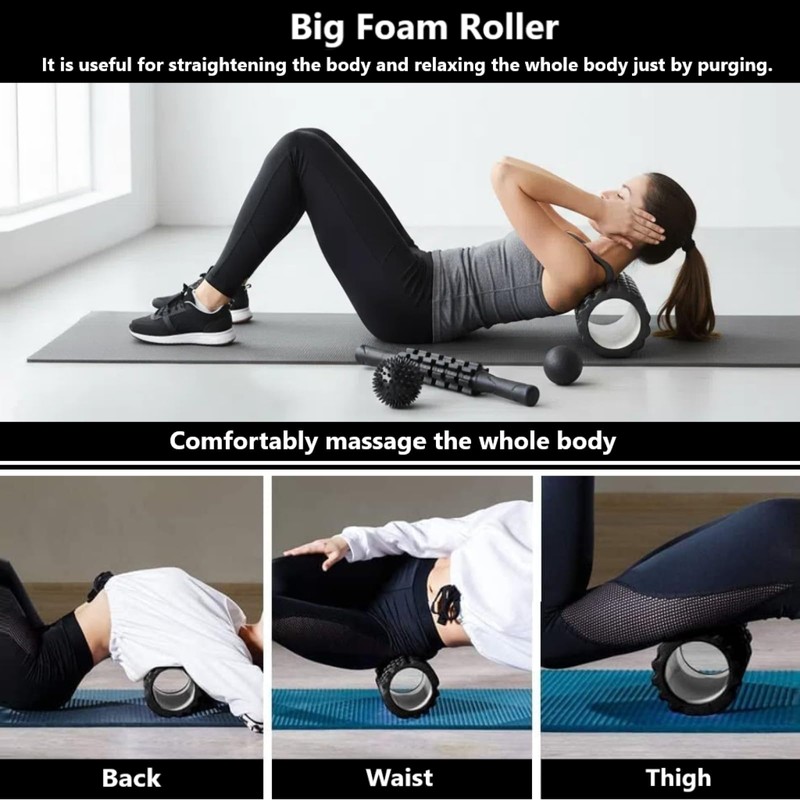 Aucuu 6 in 1 Foam Roller Set Includes Hollow Core