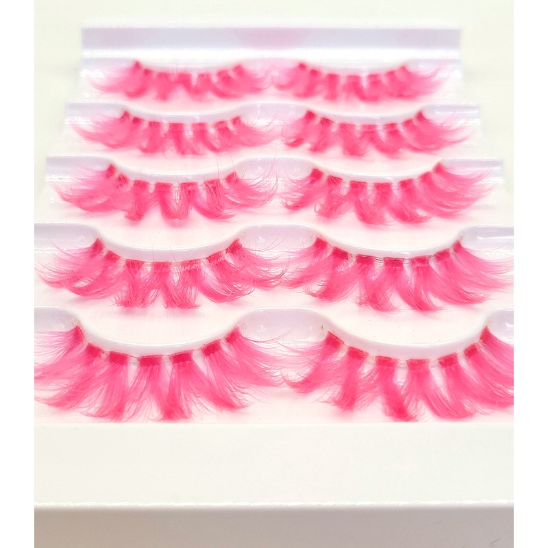 MISSLADY 18mm Colored Lashes 3D Faux Mink False Eyelashes -