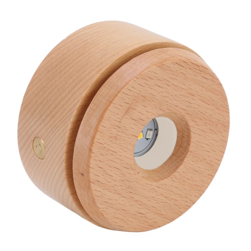 Wooden LED Display Base Rotatable Multi Mode Wood Light Display