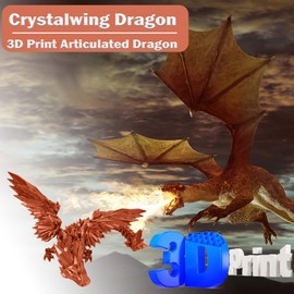 3D Printed Toys Action Figures Monster Toys Flying Diamond Dragon with Movable Joints Wings, Relief Anti-Anxiety 3D Printed Dragon Toys for Adults/ Collectors (Bronze- God of Strength, 17.7in)