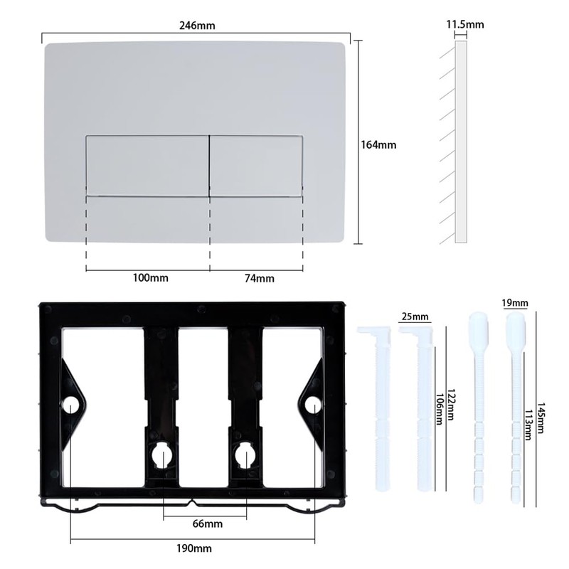 Toilet Flush Plate Kits, Toilet Dual Flush Button Replacement, White