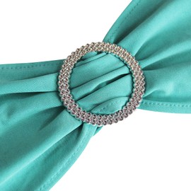 WELMATCH Turquoise Spandex Chair Bands Sashes - 12 pcs Wedding Banquet Party Events Decoration Chair Bowss Ties (Turquoise, 12)