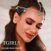 Tgirls Boho Turquoise Head Chain Jewelry Layered Beaded Headpiece Star