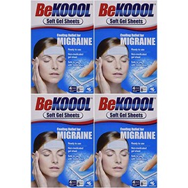 Be Koool Cooling Relief for Migraine, Soft Gel Sheets, 4 Sheets (Pack of 4)