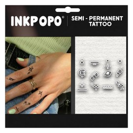 INKPOPO 3 Sheets Semi-Permanent Tattoos for Adults | 7-15 Days Longwear | Waterproof & Realistic Finish | Adult Art Temporary Tattoos | Finger Tattoo Series 126