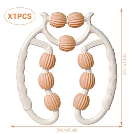 shallyong Massage Roller Legs, Cellulite Massager, Massage Roller, Cellulite Roller, Massage Roller with Handle for Leg, Foot, Arm Massage (White + Orange)